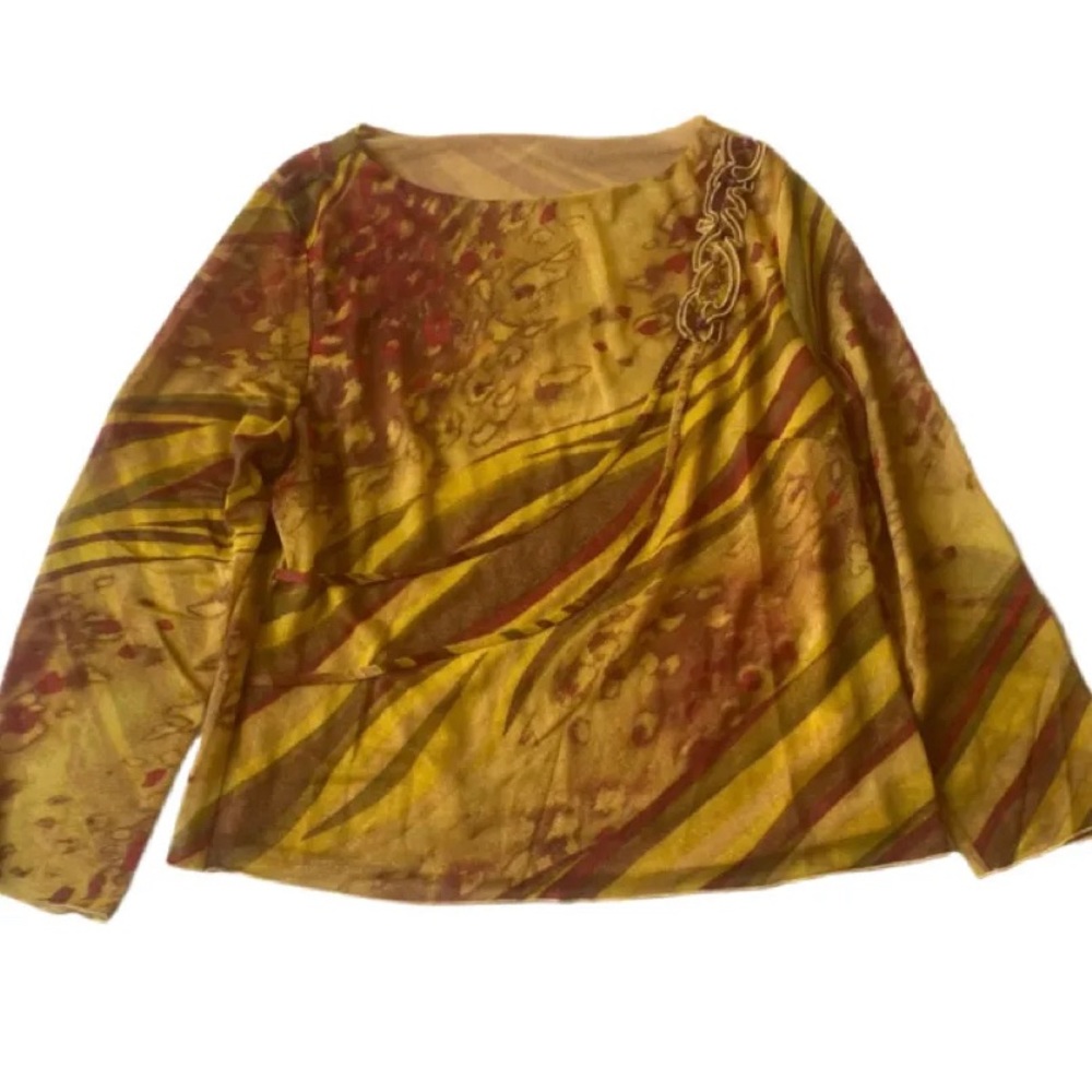 Multi-coloured Y2K Longsleeve Blouse